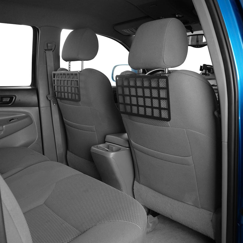 Hooke Road 2PCS Tacoma MOLLE Panel Seat Headrest Storage Metal Shelf Compatible with Toyota Tacoma 2005-2023 2nd & 3rd Gen Pickup Truck - Image 2